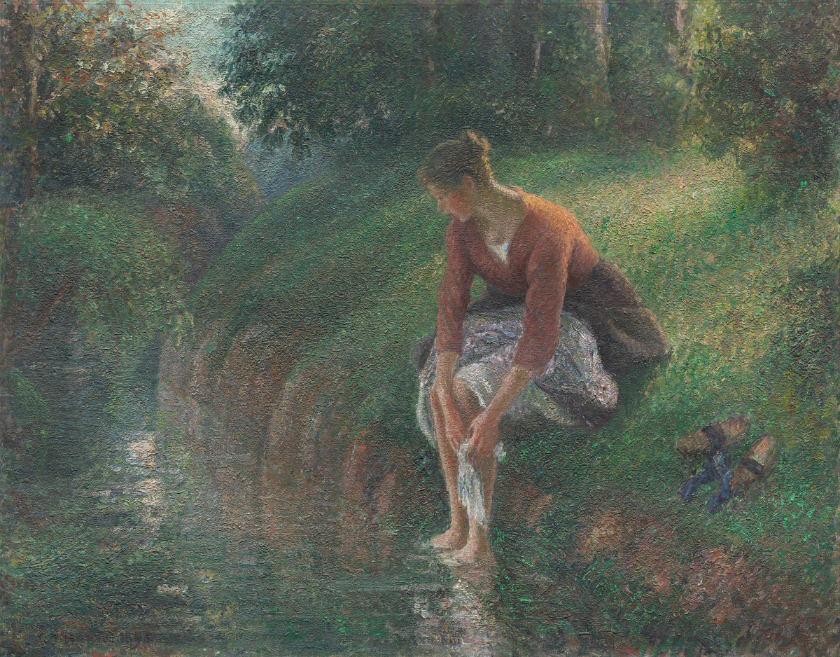 Woman Bathing Her Feet in a Brook, 1894 to 95, Camille Pissarro